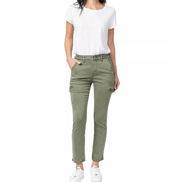 Paige Jolie Skinny Cargo Pants in Vintage Ivy Green size 28 - Picture 2 of 10
